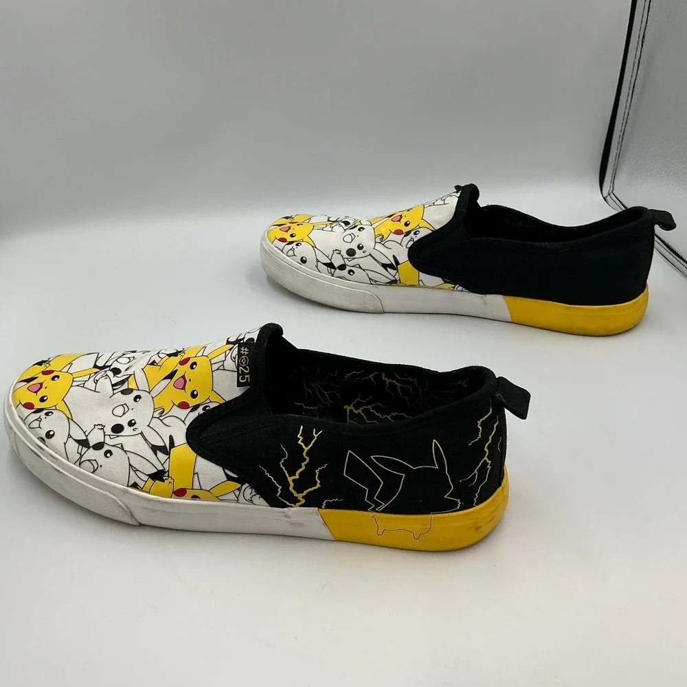 Pokemon Pikachu 25‎ Slip On Shoes Men's Size 12 Nintendo Yellow Black